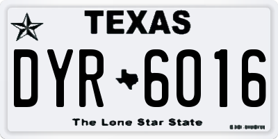 TX license plate DYR6016