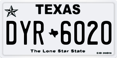 TX license plate DYR6020