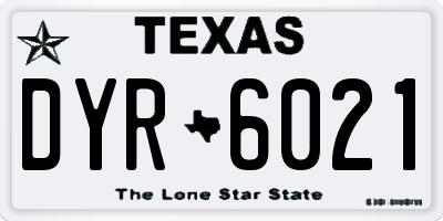 TX license plate DYR6021
