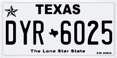 TX license plate DYR6025