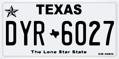 TX license plate DYR6027