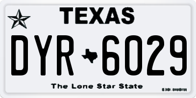 TX license plate DYR6029