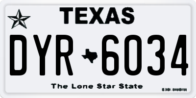 TX license plate DYR6034