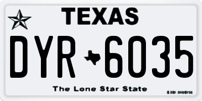 TX license plate DYR6035