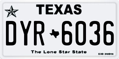 TX license plate DYR6036