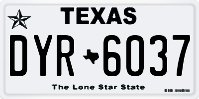TX license plate DYR6037