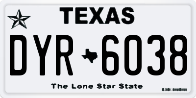 TX license plate DYR6038