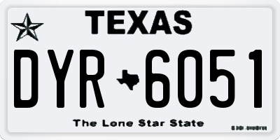 TX license plate DYR6051