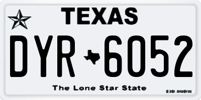 TX license plate DYR6052