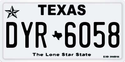 TX license plate DYR6058