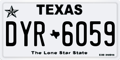 TX license plate DYR6059