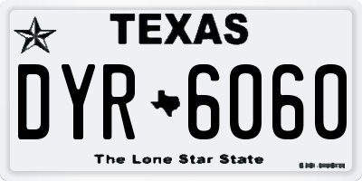 TX license plate DYR6060