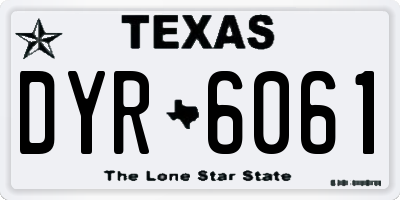 TX license plate DYR6061