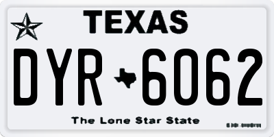 TX license plate DYR6062