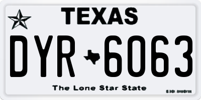 TX license plate DYR6063