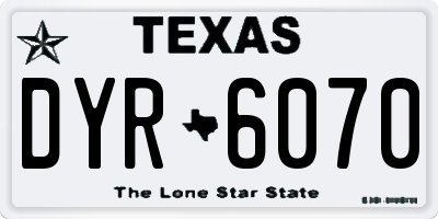 TX license plate DYR6070