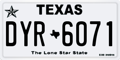 TX license plate DYR6071