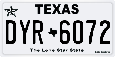 TX license plate DYR6072