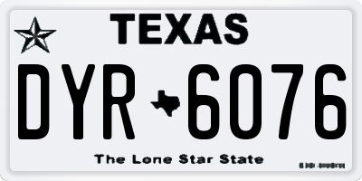 TX license plate DYR6076