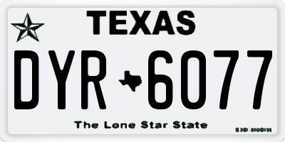 TX license plate DYR6077