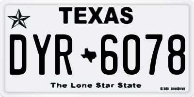 TX license plate DYR6078