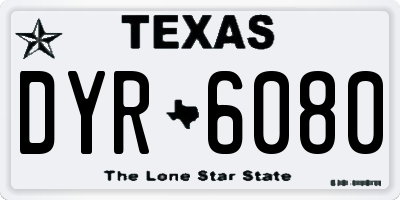 TX license plate DYR6080