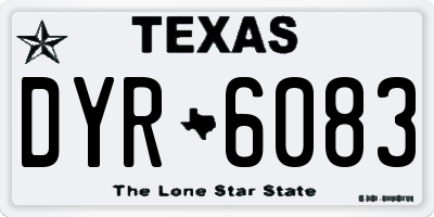 TX license plate DYR6083
