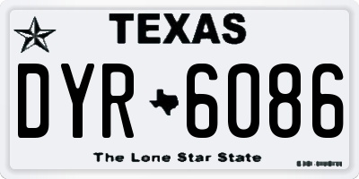 TX license plate DYR6086
