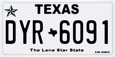 TX license plate DYR6091