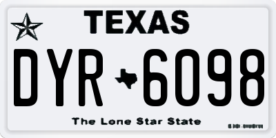 TX license plate DYR6098