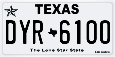 TX license plate DYR6100