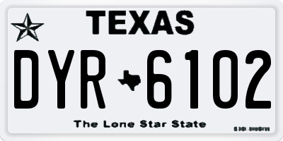 TX license plate DYR6102