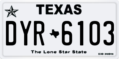 TX license plate DYR6103