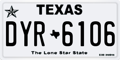 TX license plate DYR6106