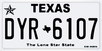 TX license plate DYR6107