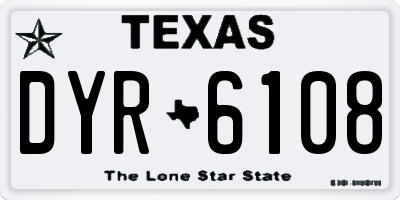 TX license plate DYR6108
