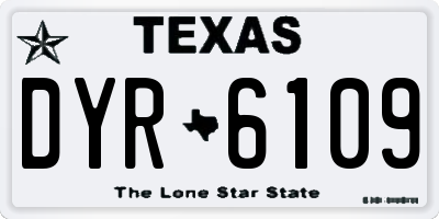 TX license plate DYR6109