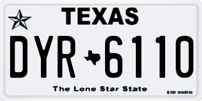 TX license plate DYR6110
