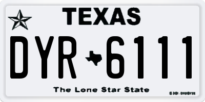 TX license plate DYR6111