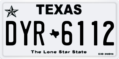 TX license plate DYR6112