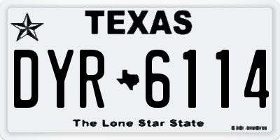TX license plate DYR6114