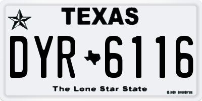 TX license plate DYR6116