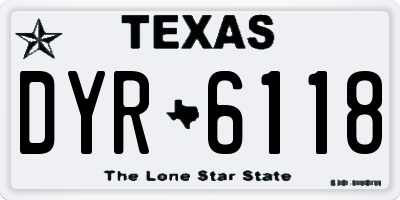 TX license plate DYR6118