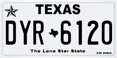 TX license plate DYR6120
