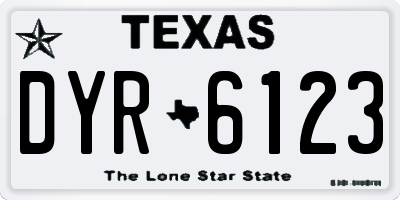TX license plate DYR6123