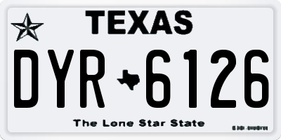 TX license plate DYR6126