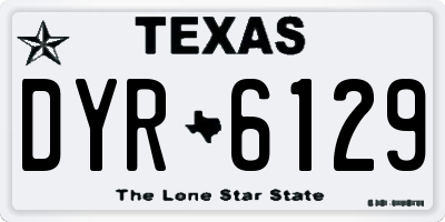 TX license plate DYR6129