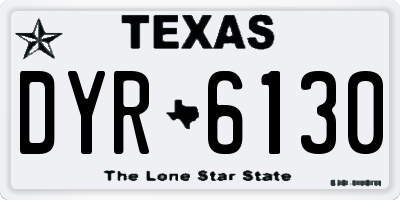 TX license plate DYR6130