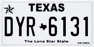 TX license plate DYR6131