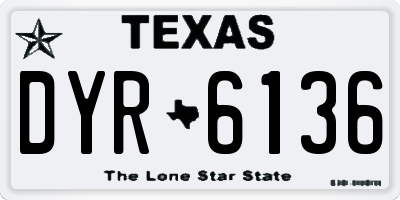 TX license plate DYR6136